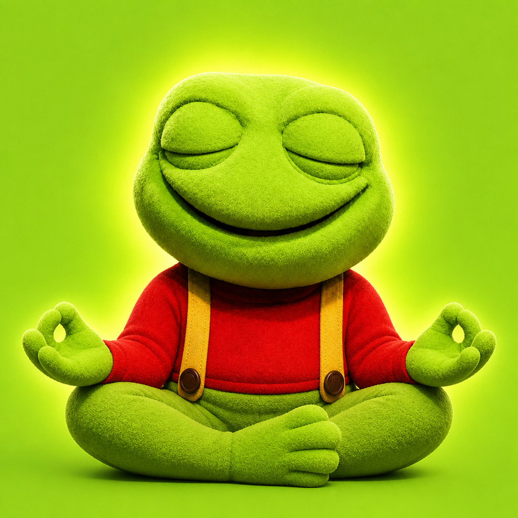 The Toad Pepe meditating